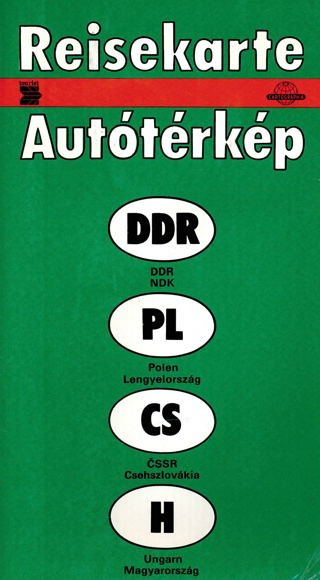 Reisekarte DDR - Polen - CSSR - Ungarn